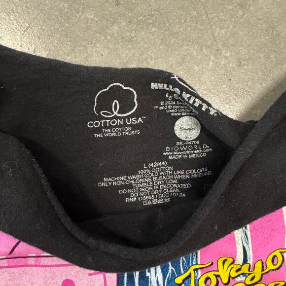 Vintage Y2K Hello Kitty Tokyo Speed Japan Car Racing Black Graphic Tee L - Picture 3 of 5